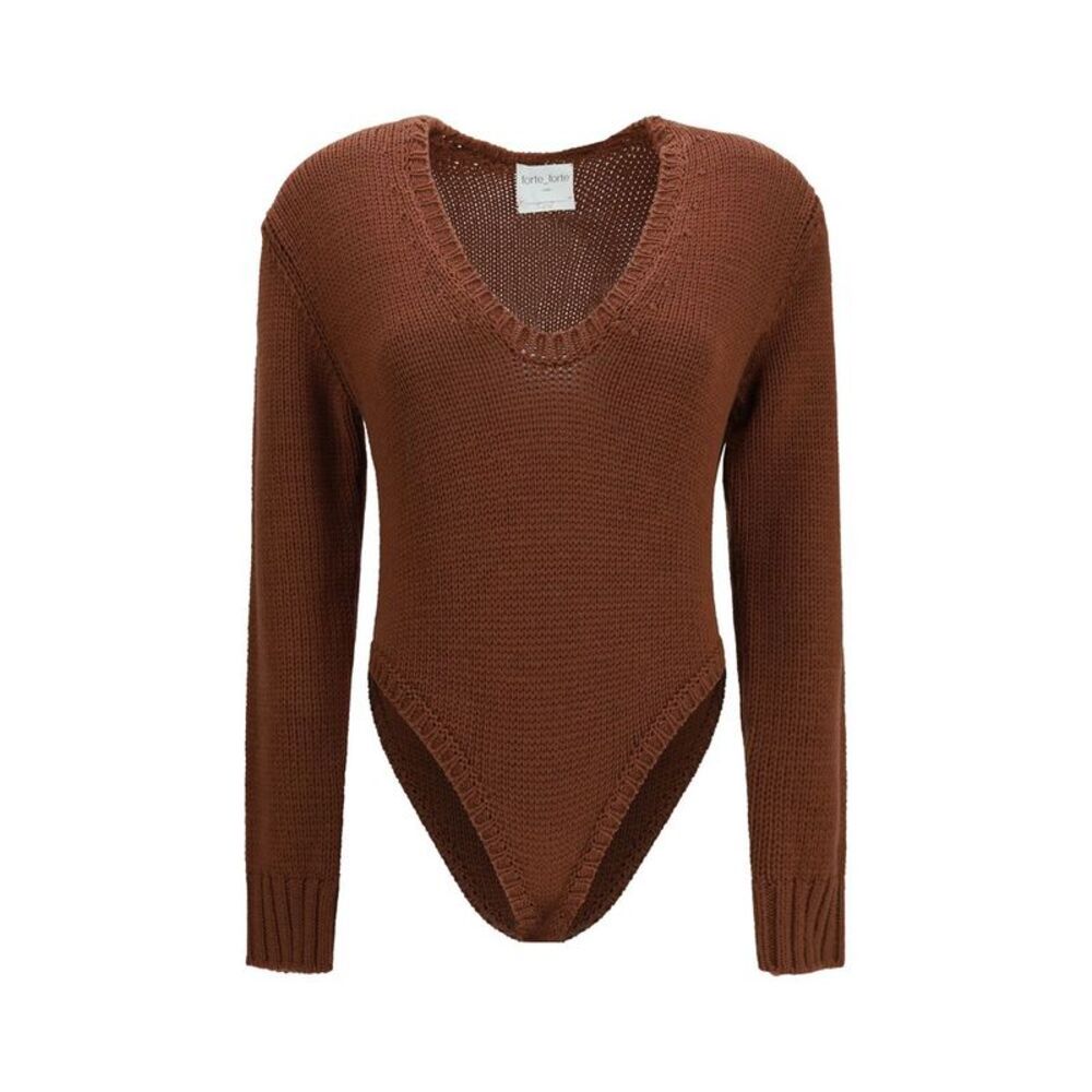 Forte_Forte Brown Wool Oves Aries Women's Bodysuit